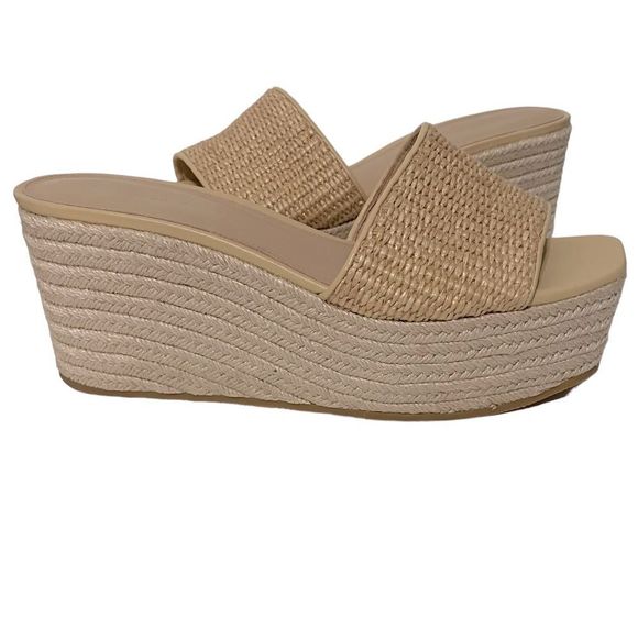 Veronica Beard Gable Espadrille Raffia Platform Sandals in Natural Size 11 - Picture 5 of 10